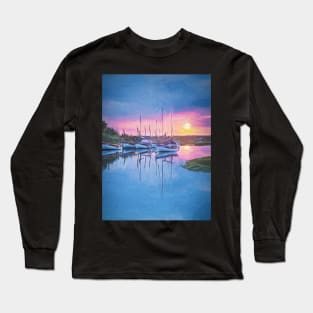 Sunset at Blakeney a Digital Painting Long Sleeve T-Shirt